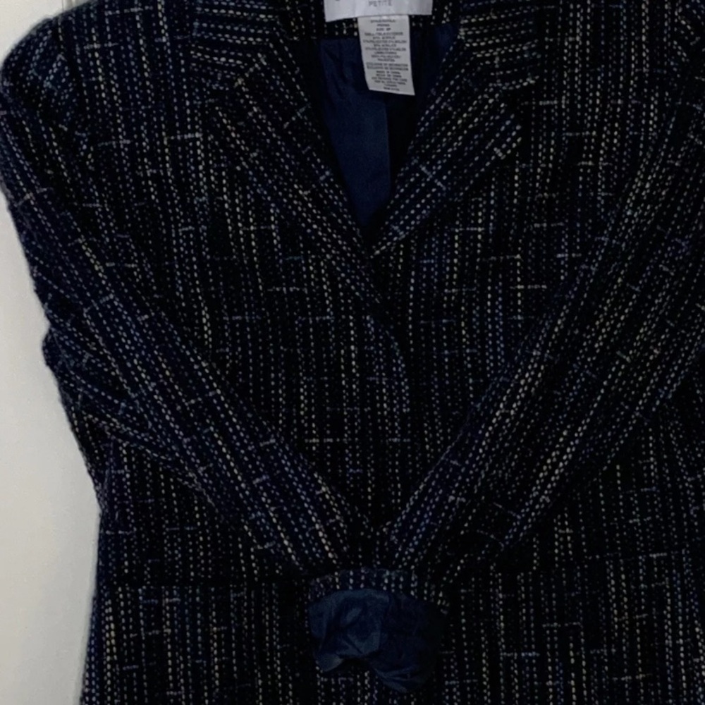 Sag Harbor Petite Womens Size 8P Blue Rainbow Speckled Snap Blazer Jacket - Picture 8 of 9